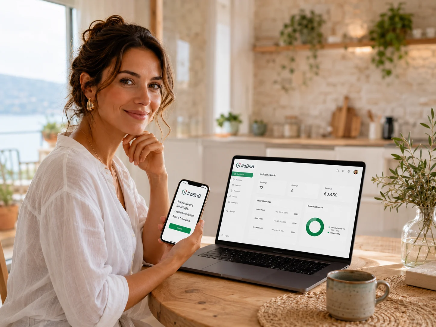 Alice mostra la dashboard e la versione mobile di ItaBnB